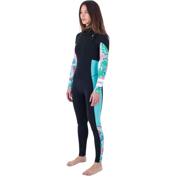 2024 Hurley Womens Plus Printed 3/2mm Chest Zip Wetsuit WFS0012322 - Java Tropical